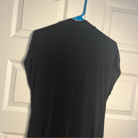 VINCE CAMUTO CAP SLEEVE DRAPE FRONT BLACK DRESS sz M - Picture 9 of 9